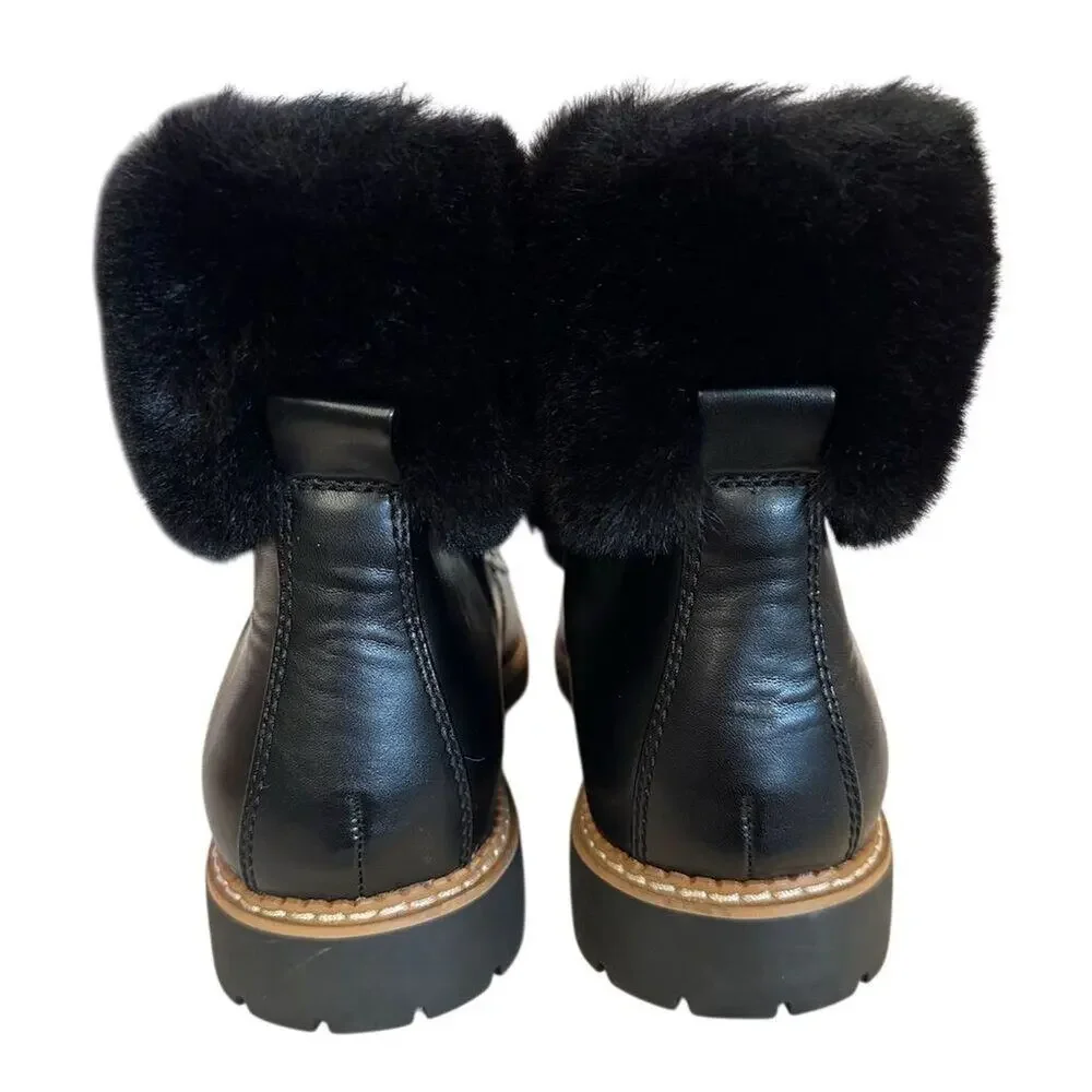 INC Women's Black Faux‎ Fur Ankle Boots Size 11 Winter Casual - Picture 8 of 11